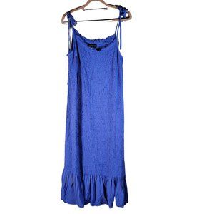 Eloquii Purple Smocked Tie Straps Maxi Dress Women Size 22/24